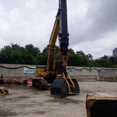 Tysim KM150 excavator telescopic long boom arm with clamshell bucket