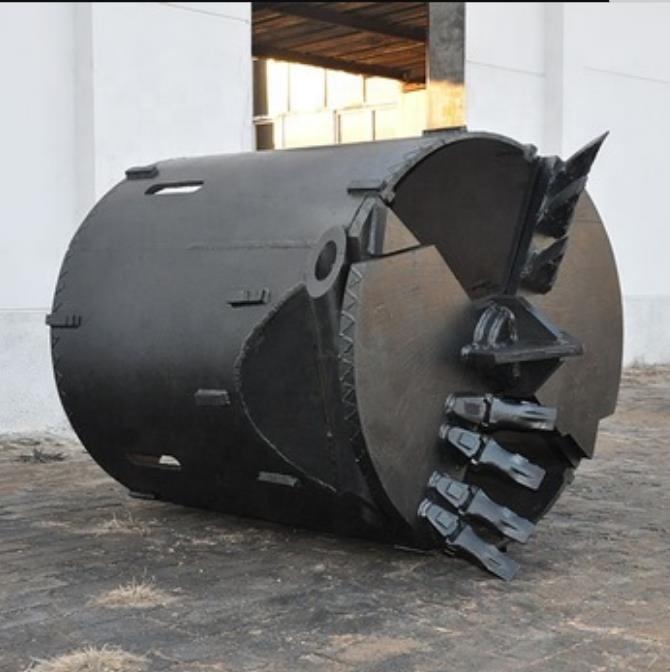 Tysim rotary drilling rock bucket for pile foundation.Construction Pilling Tools.Rock Auger Bucket