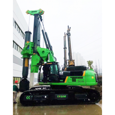 Tysim KR300DS hydraulic rotary drilling rig with max. depth 26m and diameter 2000mm