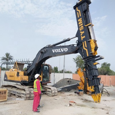 Tysim KM220 excavator long reach boom attachment clamshell telescopic arm Digger Attachments